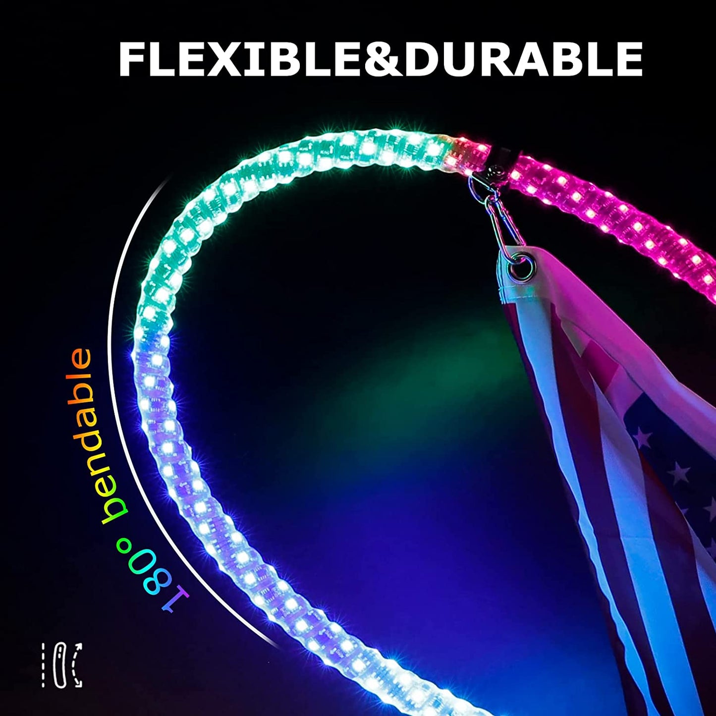 Lamvip 3 英尺 2 件式 LED 汽车旗杆灯