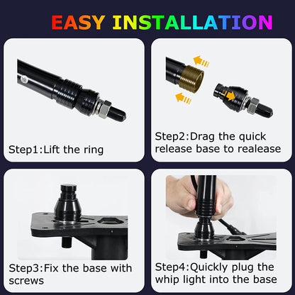 Lamvip 3 英尺 2 件式 LED 汽车旗杆灯