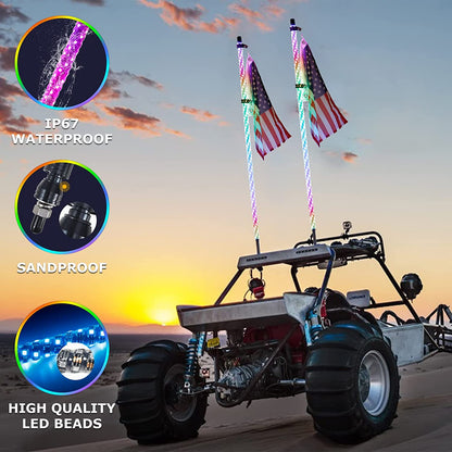 Lamvip 3 英尺 2 件式 LED 汽车旗杆灯