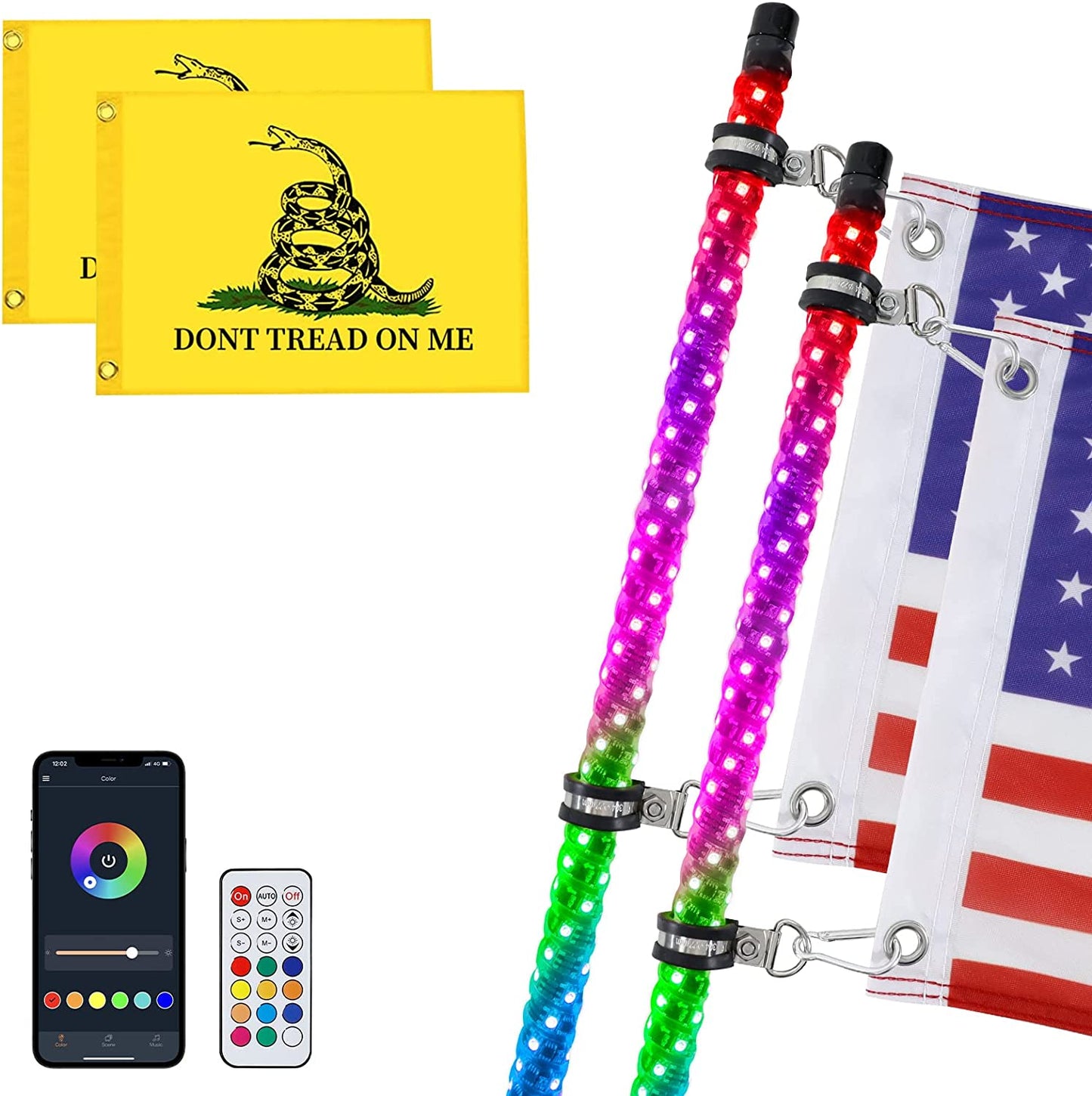 Lamvip 3 英尺 2 件式 LED 汽车旗杆灯